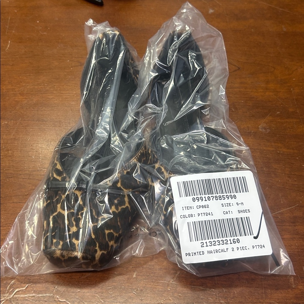 J Crew used Quinn cutout ballet flats in leopard-print calf hair CP062 - Picture 2 of 4
